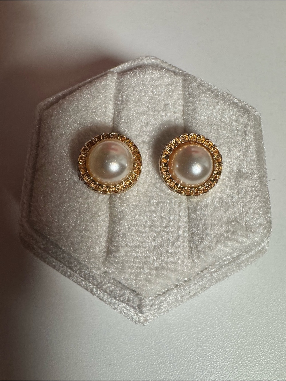 Gold Plated Faux Pearl Stud Earrings Elegant Classic Pearl Post Earrings